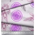 thumbnail image 3 of Soimoi Purple Cotton Duck Fabric Lemon Slice & Floral Printed Craft Fabric by the Yard 56 Inch Wide, 3 of 3
