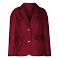 thumbnail image 4 of Tiqkatyck Womens Blazer on Sale, Women's Fall Casual Long Sleeve Notch Lapel Work Business Jackets TrendyOuterwear Suit Jacket Women, Burgundy Blazers for Women XL, 4 of 9