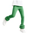 thumbnail image 3 of Karoyedx Leggings for Girls Cotton Toddler and Baby Girls Cotton Leggings Pants Full Length Basic Leggings Stretchy Legging Tight Pants Dark Green Size,11-12Y, 3 of 8