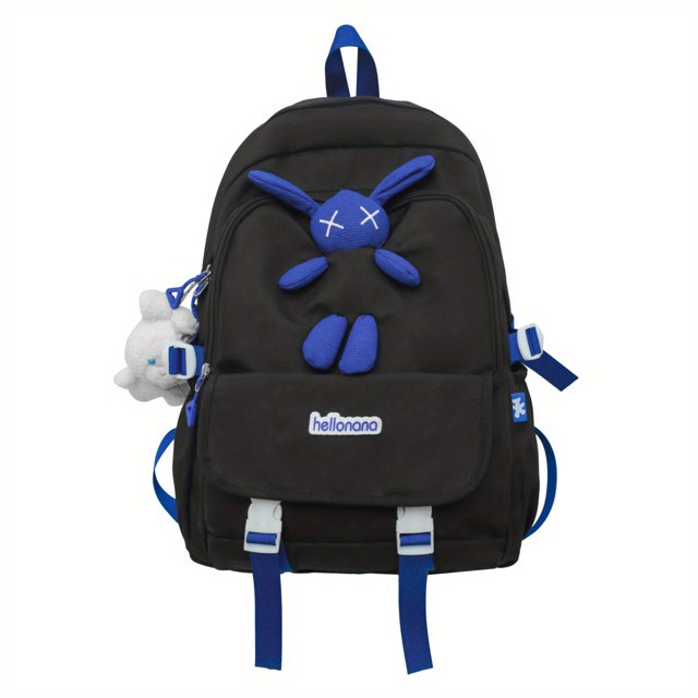 Cute Kawaii Bunny Decor Backpack - Large Capacity Preppy School Bag for Women's Travel & Everyday Use