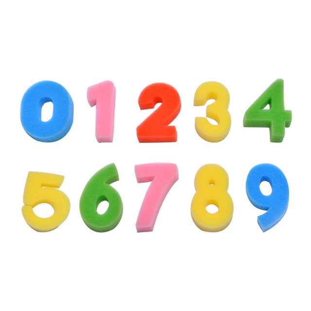 Vogacara 1 Set Drawing Tools 0-9 Numbers Props Graffiti Children's Supple Kids Stamper Sponge Stamps Shaped for School Kindergarten House Type3 NO3