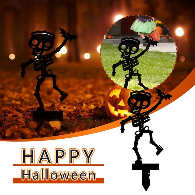 TIMIFIS Gothic Decor Dfdfd Skeleton Ground Insertion Creative Acrylic Dancing Skeleton Garden Stake A Halloween Party DecorationsFall