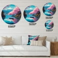 thumbnail image 5 of Designart "Cherry Blossom by the Lake II" Landscape Lake Metal Round Art Print, 5 of 5