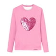 thumbnail image 4 of ITSAME Girls Long Sleeve Shirts, Round Neck Valentine's Day Edition Heart Graphic Pullover Shirts Pink 14-15T, 4 of 5