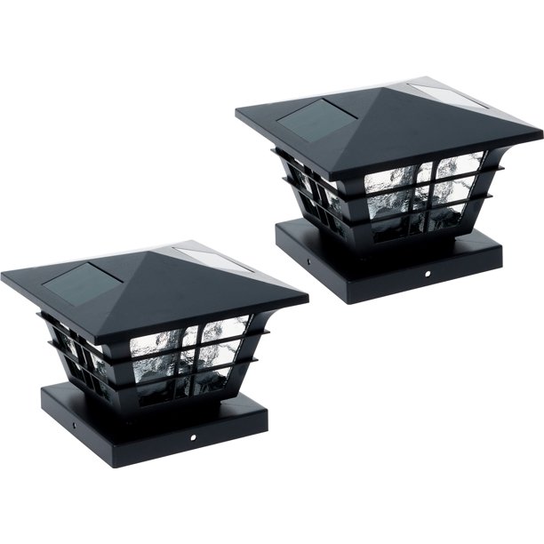 Cape Cod 5x5 Solar Powered Post Cap Light with 4x4 Base Adapter, Fits 5