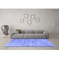 thumbnail image 3 of Ahgly Company Machine Washable Indoor Round Abstract Blue Contemporary Area Rugs, 4' Round, 3 of 4