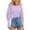 #01Purple, variant on yoeyez Puff Long Sleeve Shirts for Women Casual Crewneck Waffle Knit Blouse Tops Split Button Cuffed Crop Pullover Shirts Army Green 2XL