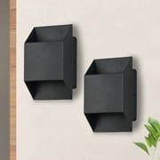 C Cattleya 2-Light Matte Black Aluminum LED Outdoor Wall Lights(2-Pack)