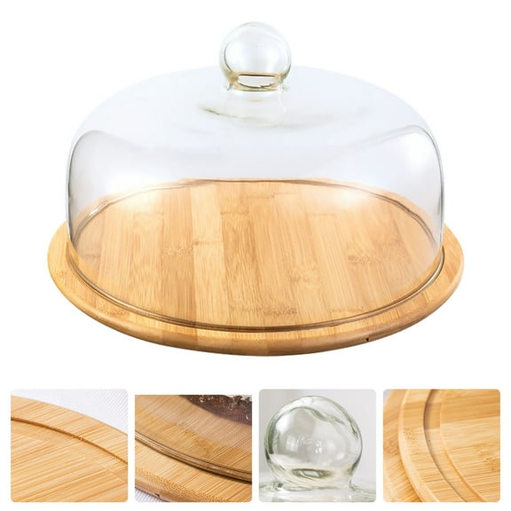 Raindrops Transparent Glass Cake Display Stand with Lid for Safe Dessert Storage and Easy Cleaning, 12 in