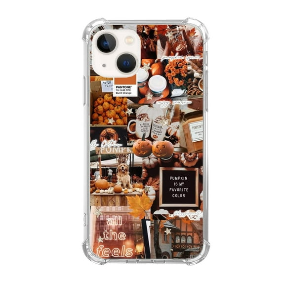 Autumn Collage Case Compatible with iPhone 13 Mini,Unique Art Design TPU Bumper Cover Case
