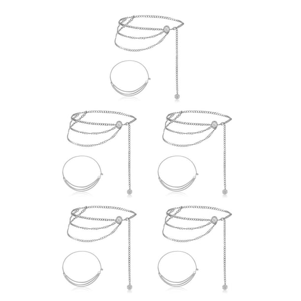 Sonducket Cadena de cintura para mujer, borlas de varias capas, joyería de Metal para mujer, suministros de vestido de plata para Festival, Type2
