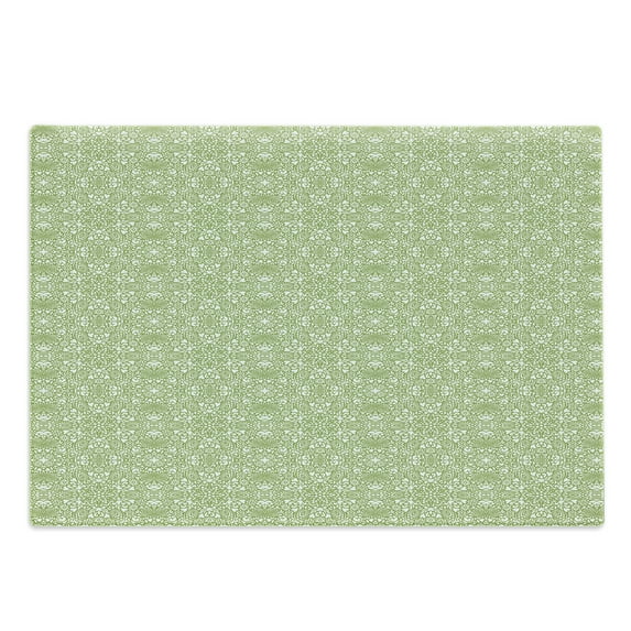 Abstract Cutting Board, Ethnic Themed Pattern with Jumble Monochrome Damask Artwork Print, Decorative Tempered Glass Cutting and Serving Board, in 3 Sizes, by Ambesonne