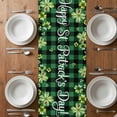 thumbnail image 6 of St. Patrick's Day Table Runner - 60 Inch Long, Kitchen Dining Table Runner Dresser Scarves, Green Truck Lucky Shamrocks Farmhouse Check Farmhouse Decor for Coffee Tables Wedding Party Banquet, 6 of 8