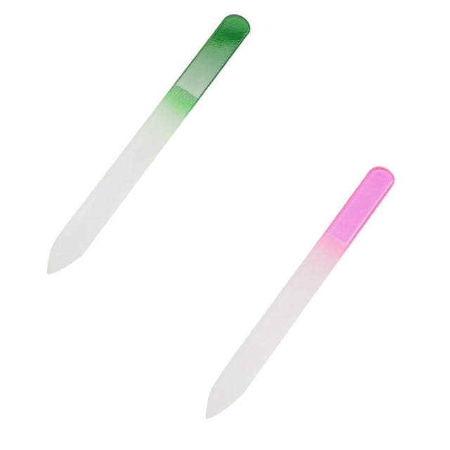 5/4/3/2/1pcs Glass Nail File with Plastic Sleeve Gradient Rainbow Color for Acrylic Nail Emery Boards & Buffer Double Sided Finger Nail Files Manicure Nail Care Tool for Women