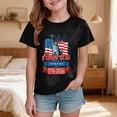 thumbnail image 2 of Toddler Girl's USA 250th Anniversary T Shirt Patriotic American Flag Eagle Print Sleeve Tops Soft Casual Tee for 1776-2026 US 250 Years Gifts Gibobby,11-12 Years,Black, 2 of 5