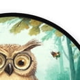 thumbnail image 4 of 36.2 Inch Round Floor Mat Owl Wearing Glasses Carpet Decor Rug for Living Room Bedroom, 4 of 6
