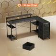 thumbnail image 3 of HOMCOM Gaming Desk with LED Lights, Work Desk 61" Black, 3 of 10