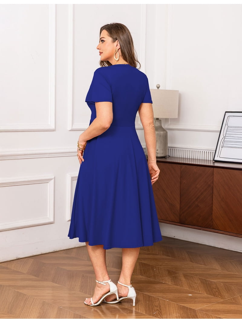 royal blue plus size dress for wedding Plus Size Royal Blue One-Shoulder Chiffon Formal Gown