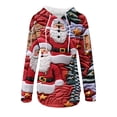 thumbnail image 4 of 2024 Hot Selling Women's Tops Clearance Sale Women's Merry Christmas Print Gradient Color Loose Long Sleeve Button Hoodie Sweater Top Trending Womens Clothes, D M, 4 of 4