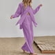 thumbnail image 1 of ICHUANYI Clearance Women's Button Long Sleeve Shirt Blouse And Pants Set With Pocket(Purple, L) ICHUANYI WER2023081202849, 1 of 7