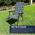 thumbnail image 2 of EasyGo Product Portable – Retro Style High Back Design – Outdoor Webbed Chair for Backyard, Camping, Sporting Events – Easy Folding, 4 Pack, Black/Grey, 2 of 7