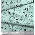 thumbnail image 3 of Soimoi Green polyester Crepe Fabric Peace On Earth Text Print Fabric by the Yard 52 Inch Wide, 3 of 3