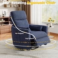 thumbnail image 3 of Homall 360° Power Swivel Recliner High Back Adult Rocker Recliner Chair with 2 Pillows for Nursing Expectant Mothers,Loop Yarn Blue, 3 of 8