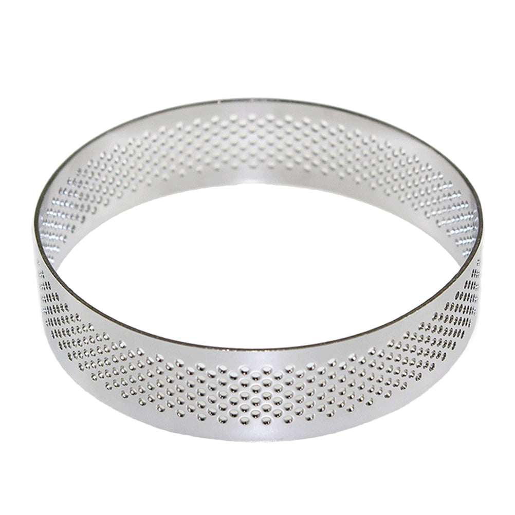 Details about   5pcs Round Stainless Steel Heat-Resistant Perforated Tart Rings Mold for Baking 