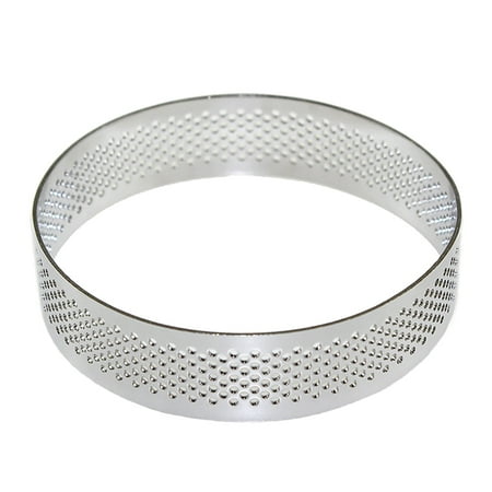 

7CM Stainless Steel Perforated Tart Ring Shell Pan Mousse Pie Quiche Circle Mold with Holes Baking Tools