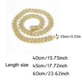 thumbnail image 3 of Sparking Gold Diamond Chain Necklace for Women Men 18/20/24inch Silver Plated Chain Cubic Zirconia Choker Jewelry Gift, 3 of 6