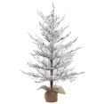 thumbnail image 1 of Vickerman B170530 3 Pi x 27 Po Sapin de Noël Floqué Blanc avec 62 Pointes, 1 of 2