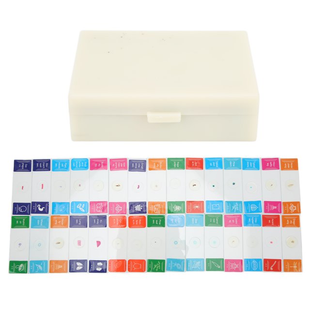 Juego de portaobjetos preparados, 30 portaobjetos para microscopio con rodajas de microscopio de animales, kit de rodajas de microscopio, diseño aerodinámico