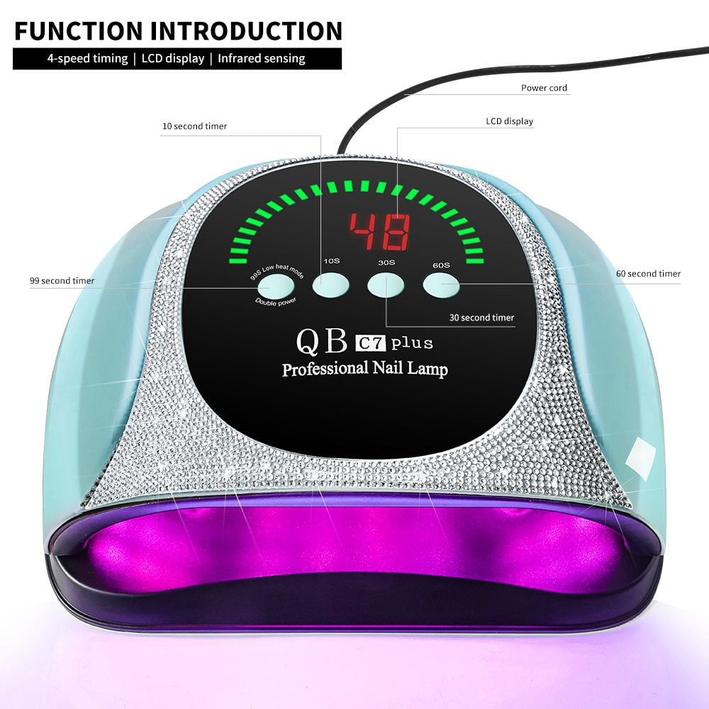 Professional UV LED Nail Lamp, LIMEGIRL Nail Dryer for Gel Polish, 4 Timers UV Nail Lamp Professional Nail Light,57Pcs Lamp Beads and Automatic Sensor