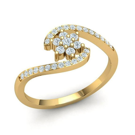 Natural 0.5ct Round Cut Diamond Prong Fancy Ladies Engagement Bridal Ring Solid 10K Gold JK I1