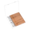 thumbnail image 1 of Unique Bargains Small/Medium/Big Flat/Triangle/Arc Red Wood Handle Carving Knife Set (12 Pack), 1 of 6