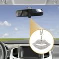 thumbnail image 3 of Unique Bargains 1 Pc Metal Faux Crystal Lips with Rhinestones Car Rear View Mirror Pendant Accessories Car Hanging Ornament White, 3 of 6
