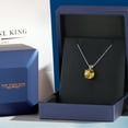 thumbnail image 5 of Gem Stone King 14K White Gold Yellow Citrine Pendant Necklace for Women | 3.52 Cttw | Gemstone November Birthstone | Round 10MM | With 18 inch Chain, 5 of 6