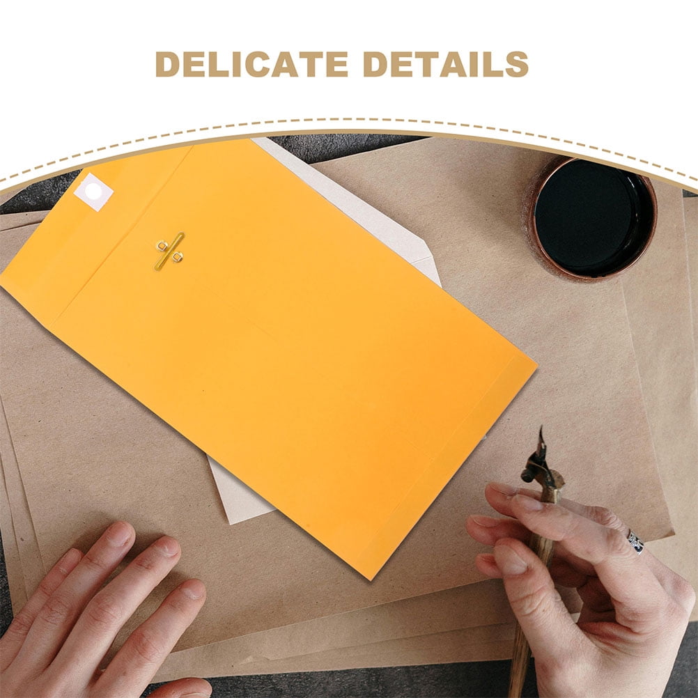 IBASETOY Yellow Kraft Paper Envelopes with Clasp for Office Use Elegant and Secure 100Pcs