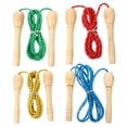 thumbnail image 3 of Miangastore 4pcs Adjustable Skipping Rope Wooden Handle Jump Rope For Fitness Training Home School Parties Random Color, 3 of 9