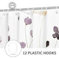 thumbnail image 4 of Teal Beige Flower Shower Curtain for Bathroom, Modern Minimalist White Waterproof Fabric Shower Curtain Set with Hooks 72x72 Inch, 4 of 7