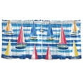 thumbnail image 7 of Yayeee Kitchen Curtains Tier Set of 2 Light Filtering 57"x24" Over Sink Window Panels, Green Sailboats, 7 of 7
