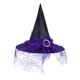 thumbnail image 2 of Sombrero de bruja de Halloween para mujer | Accesorio plegable para disfraz de cosplay | Sombrero puntiagudo de 35 cm de alto | Naranja, negro, rojo y morado | Material: tafetán de poliéster |, 2 of 6