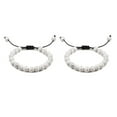 thumbnail image 3 of Decodeary Empilable Collection Bracelet pour Hommes et Femmes Perles Naturelles Minimaliste Bracelet pour Femmes Perles Bracelet Noir Ligne + Blanc 2Set, 3 of 6