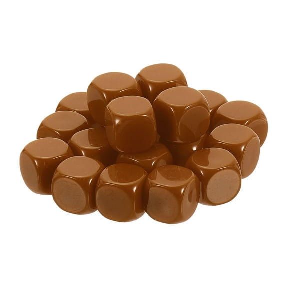 20Pack Rounded Blank Six Sided Dice 16mm/0.6inch Acrylic Dice, Deep Brown