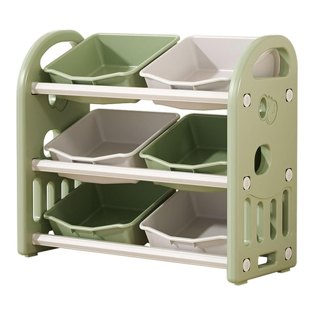 Organizador de juguetes para niños, estante de almacenamiento de juguetes para el dormitorio, libros y juguetes. Verde