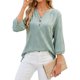 thumbnail image 2 of Blusas Elegantes e Informales para Mujer, Camisetas de 3/4 con Cuello en V y Puños Fruncidos. Verde Oscuro M, 2 of 10