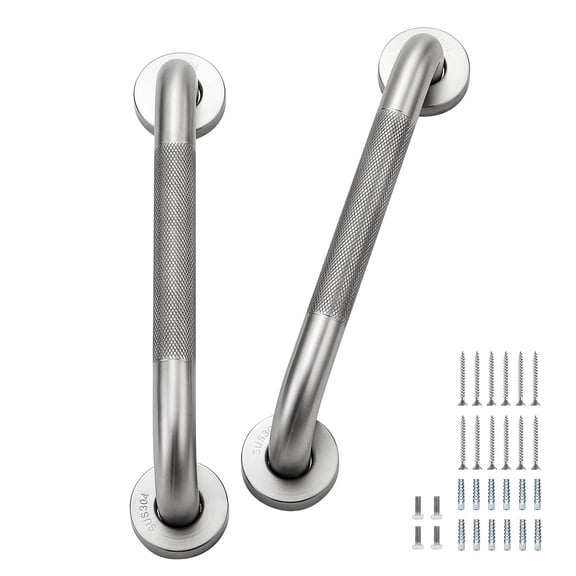 Bathtub Safety Grab Bar Brushed Nickel 12 Inches Bathroom Handicap Support