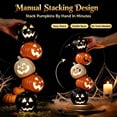 thumbnail image 4 of Halloween Stacked Light Up Pumpkin Lantern Statue, Multi-Color LED Pumpkin Tower Figurine, Halloween Glowing Pumpkin Stack Decor, for Front Yard, Porch, Lawn, Party, 4 of 7