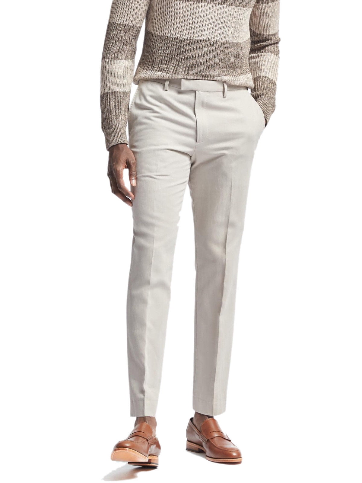 Banana Republic - New 5743-2 Banana Republic Heritage Mens Beige Linen Cotton Slim Fit Pants 35W