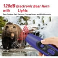 thumbnail image 3 of Rechargeable Bear Horn - Electronic Air Horn for Bears with 4 Volume Levels & 3 Tones, Safety Light for Hiking, Camping, Wildlife Defense (Blue，14*3.8*3.85cm), 3 of 5